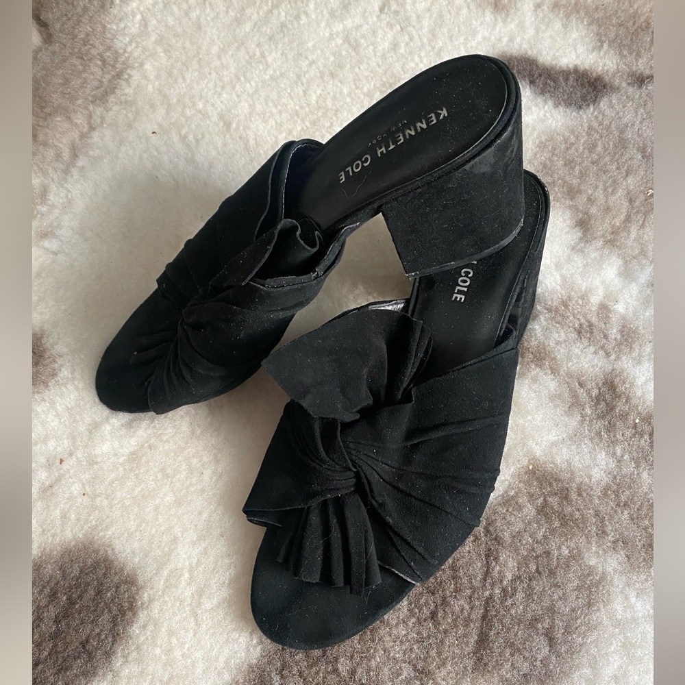 elegant ribbon mule heels